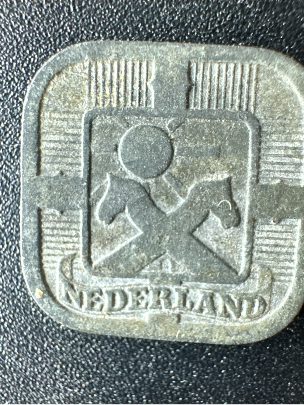 1941 Zinc Netherlands Dutch 5 Cent Coin XF Horse Heads and Sun Design - Rare!